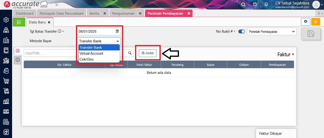 Cara membuat perintah pembayaran